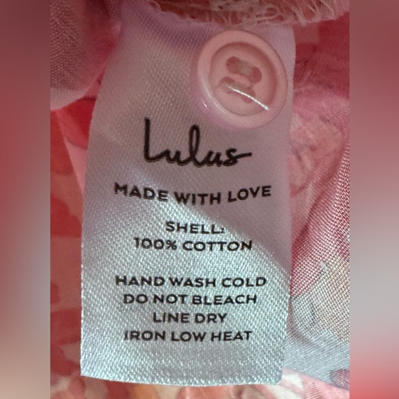 Lulu’s Vacay Dreams Blush Pink Floral Print Button Up Crop Top- Small - Picture 7 of 7